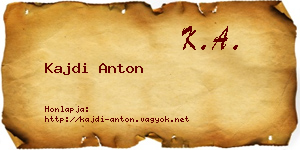 Kajdi Anton névjegykártya
